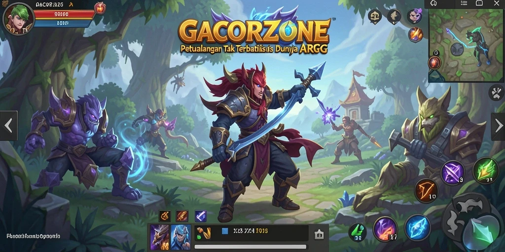 Screenshot utama GACORZONE menampilkan gameplay seru dan penjelajahan dunia.