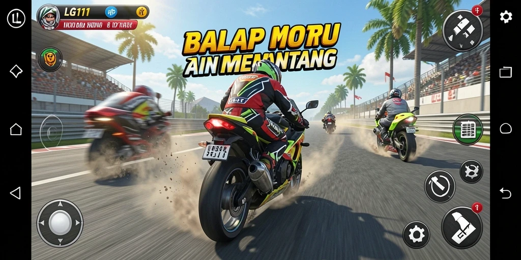 Tampilan memukau dari trek balap motor yang menantang.