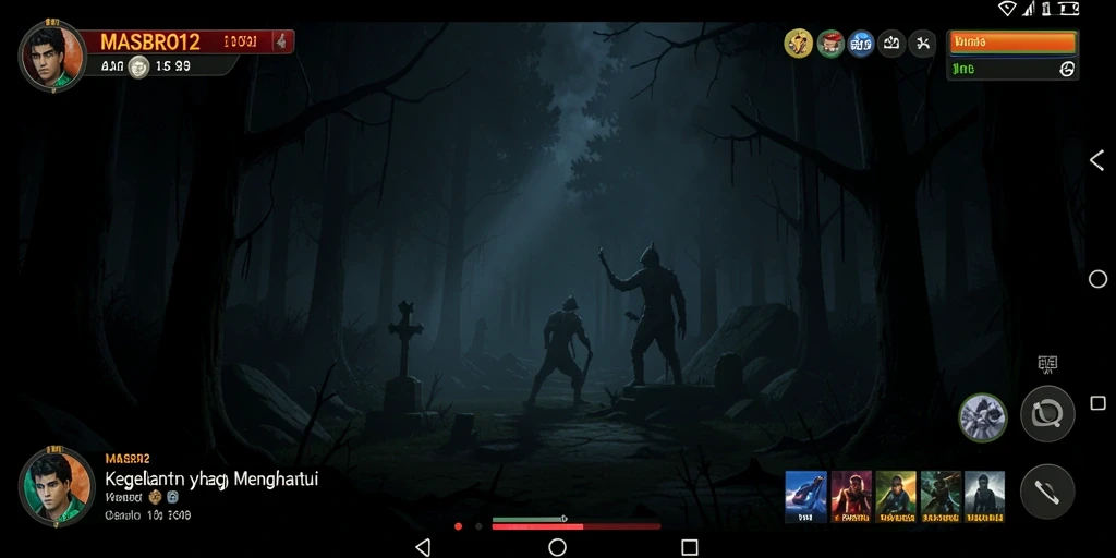 Tampilan gameplay menakutkan di MASBRO12 yang membangkitkan ketegangan.